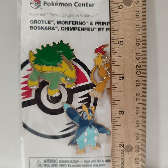 Pokemon Monferno Prinplup Grotle Enamel Pins Sinnoh Starters Badges Set - Picture 3 of 6